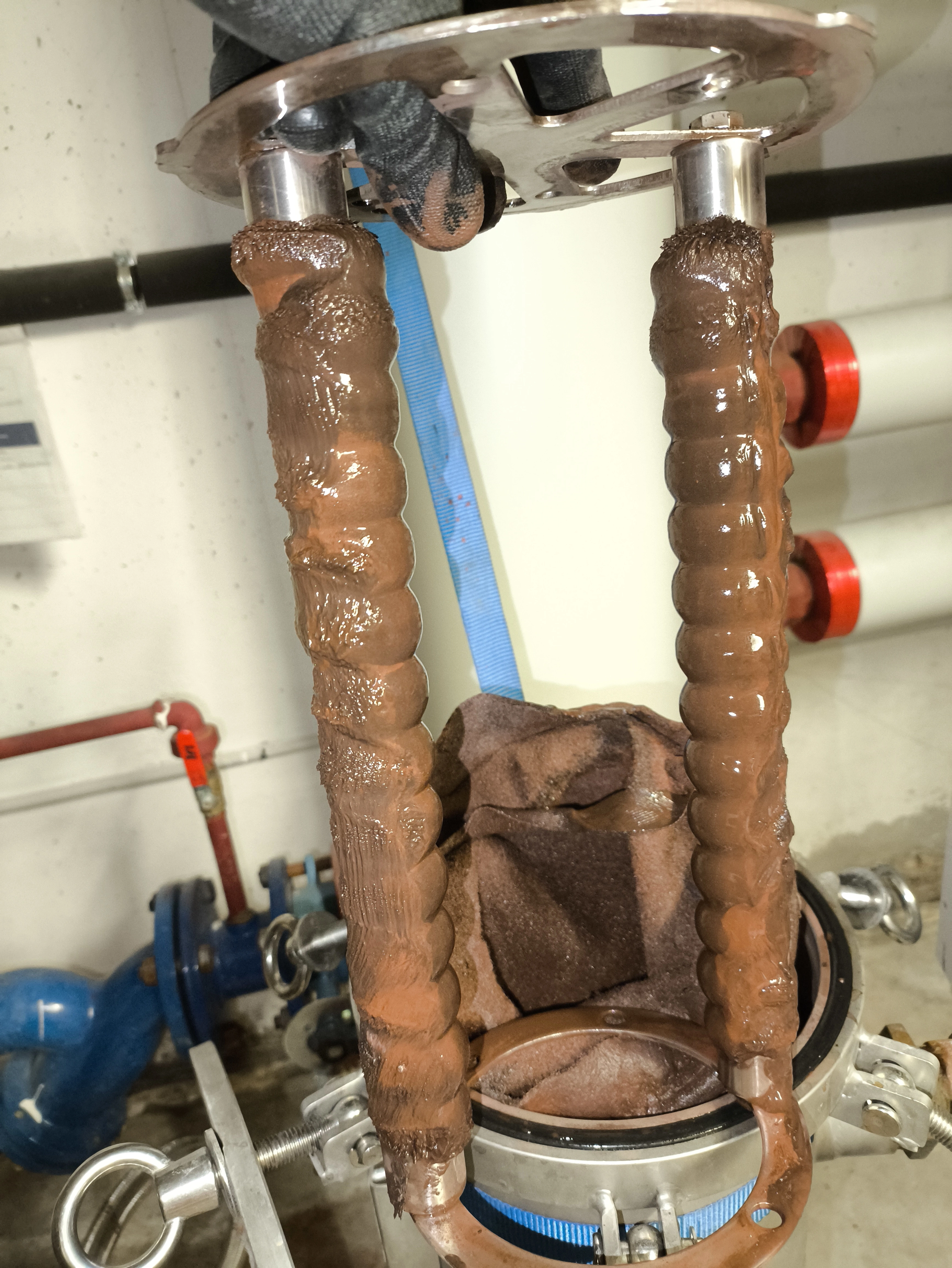 Boue provenant du chauffage d'un immeuble collectif