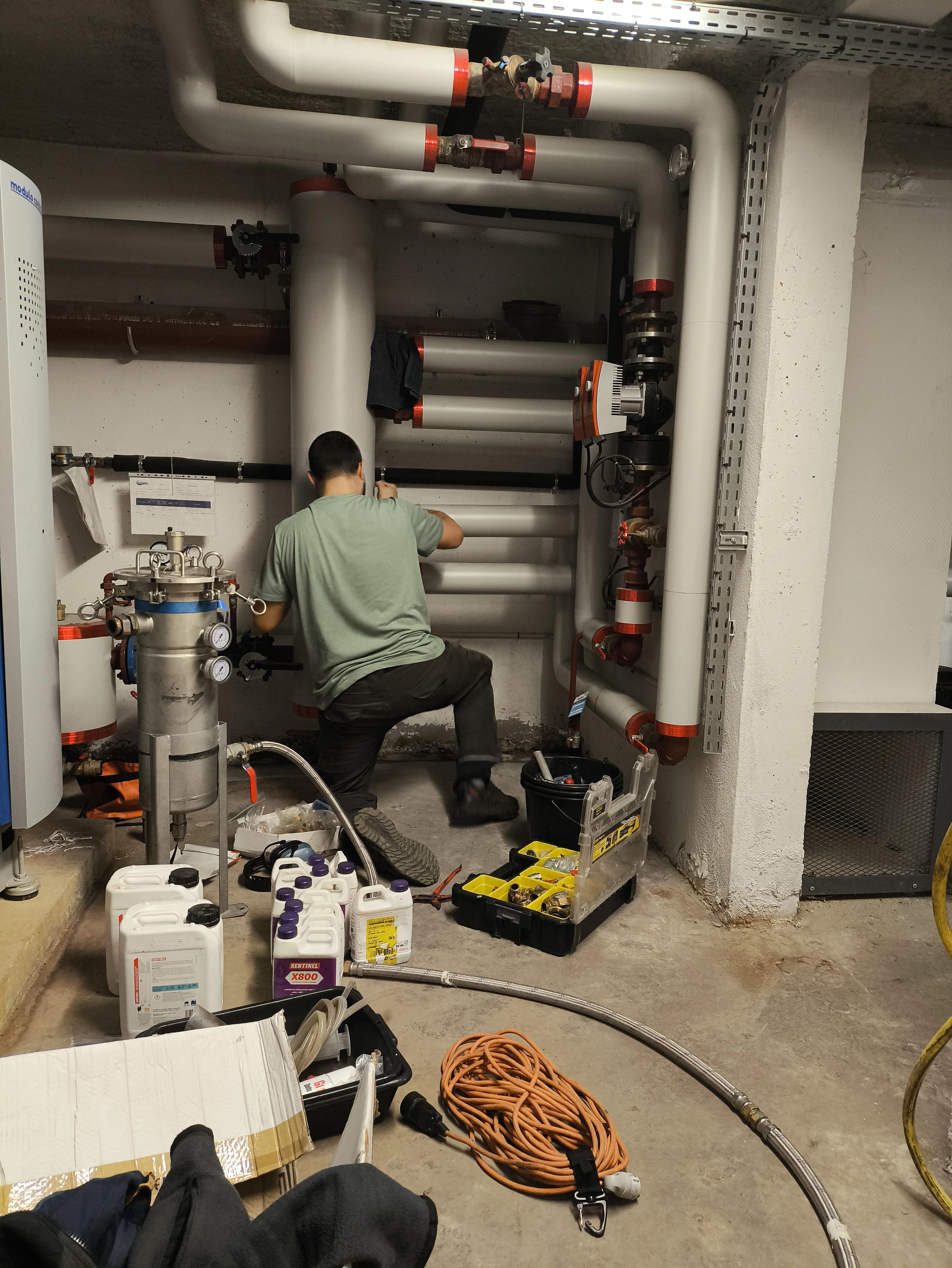 Désembouage d'une chaufferie dans un immeuble